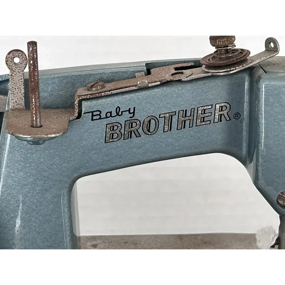 Vintage Japan Baby Brother Blue Miniature Toy Sewing Machine Company 40's Untest